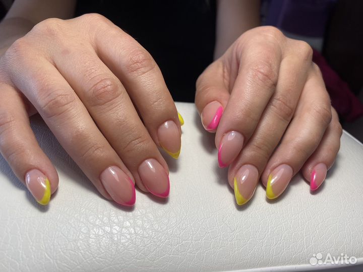 Маникюр-наращивание ногтей гель-лак