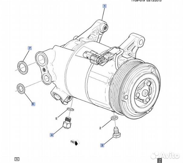 Компрессор кондиционера Chevrolet Corvette С7 LT1