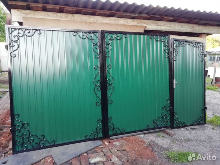 Ворота кованые из профтрубы