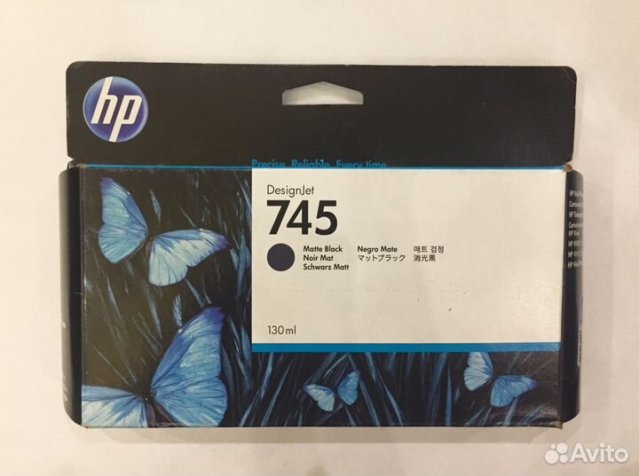 Черный матовый картридж HP 745 (F9J99A) 130 мл