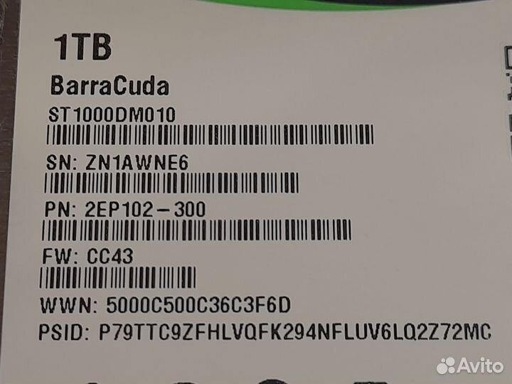 Seagate barracuda 1 тб, SATA, 3.5