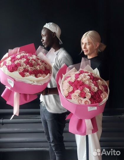 Розы букет роз 75 роз цветы