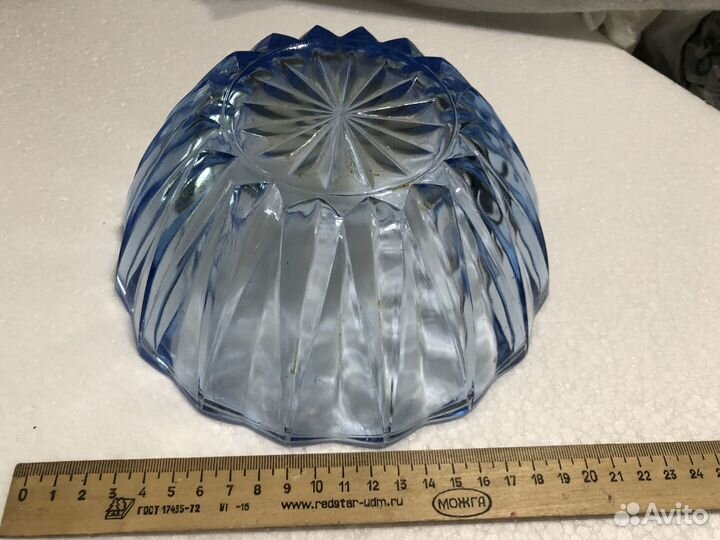 Салатник Цветное синее стекло. СССР 70-е