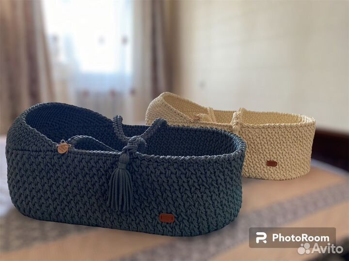Люлька переноска вязаная