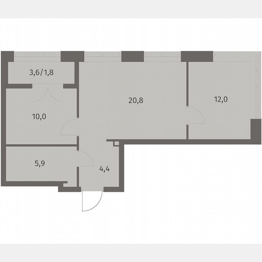 2-к. квартира, 54,8 м², 5/11 эт.