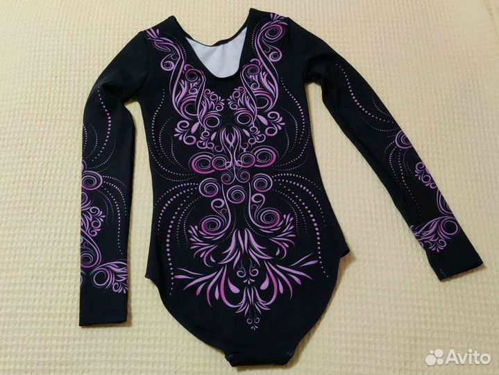 Гимнастический купальник с длинным рукавом 128 134