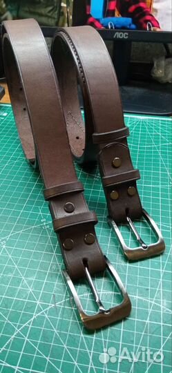 Кожаный брючный ремень
