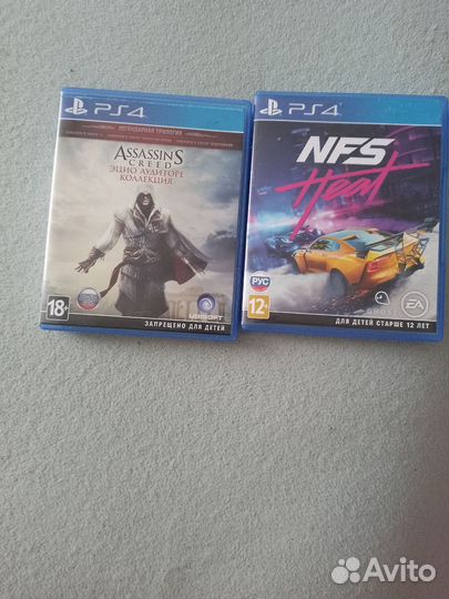 Диски для ps4 Need for speed Heat, Assassins