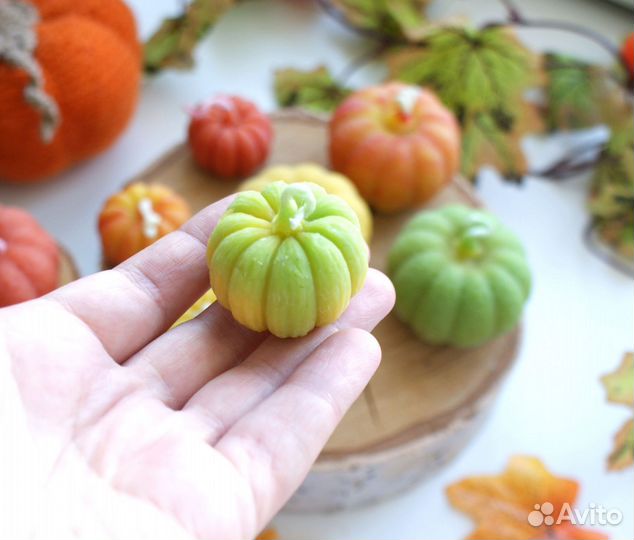 Свечи из воска / свечи тыква