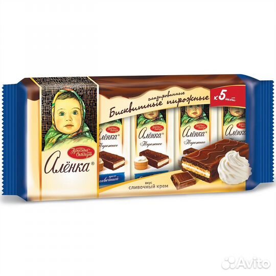 Бисквитные пирожные Алёнка Сливочный крем 200г