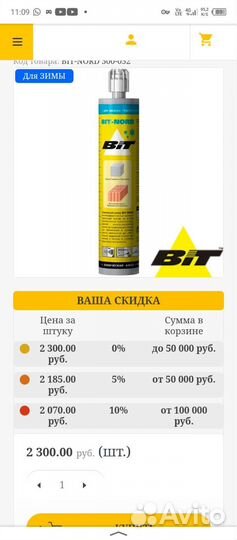 Химический анкер BIT nord 300