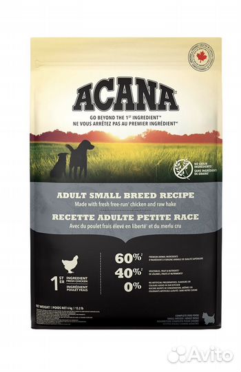 Корм для собак acana 6 кг