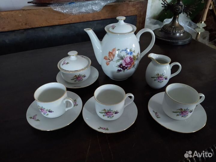 Кофейный сервиз Чехословакия, фарфор винтаж