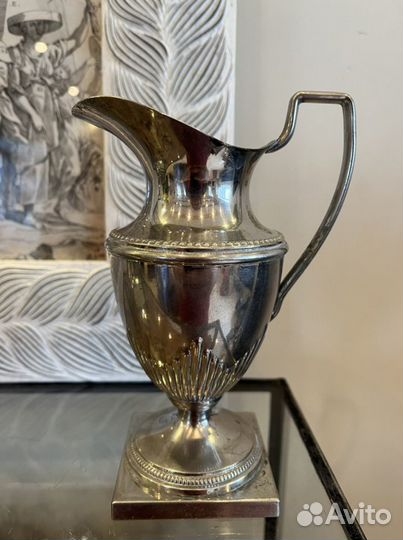 Старинная гравюра, ваза серебрение. Англия