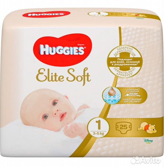 Подгузники huggies elite soft 1