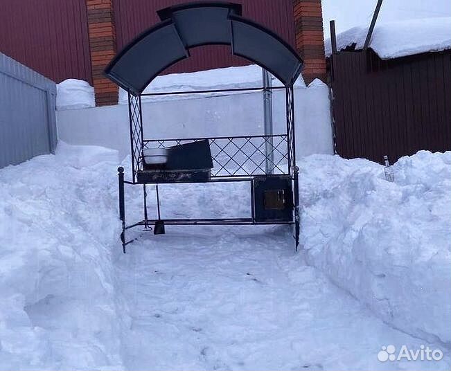 Мангал лофт с крышей