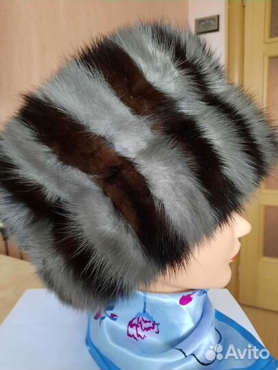 Шапка женская норка с каракулем СССР