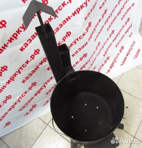 Казан чугунный 22л с печью закрытой+дары