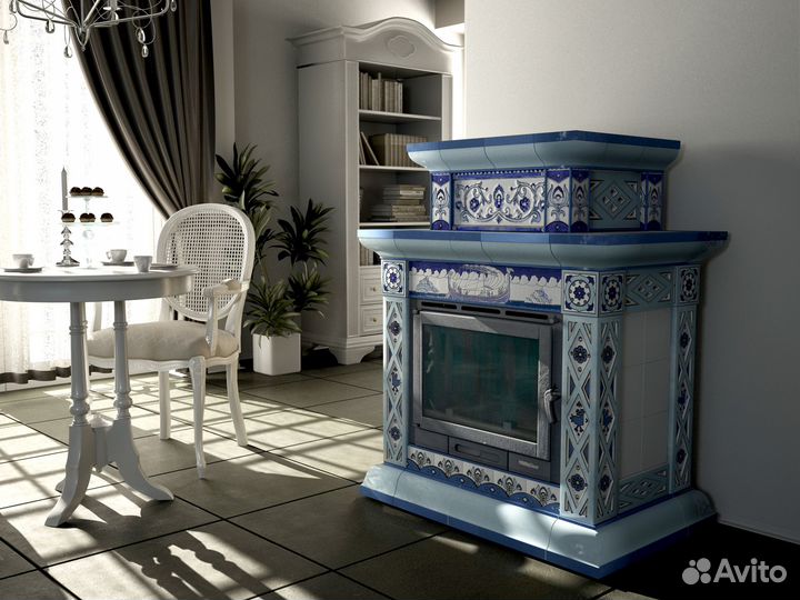 Дровяной камин печь для гостиной Билибин