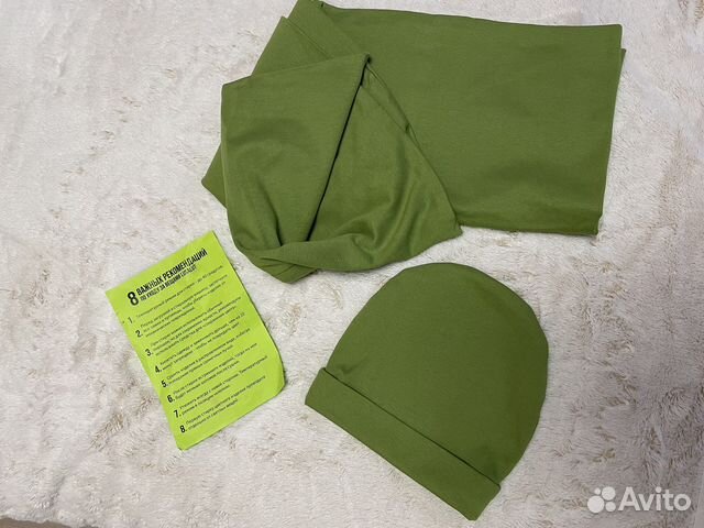 Комплект шарф снуд и шапка трикотажная легкая