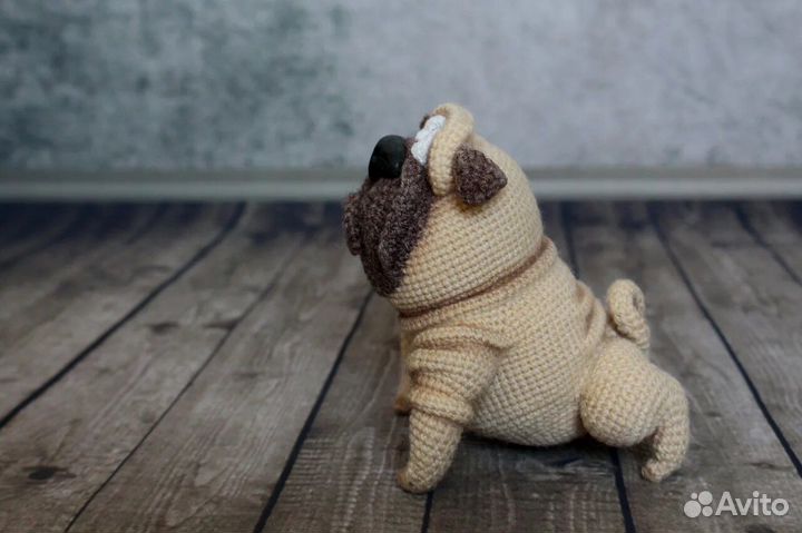 Мопс игрушка. Амигуруми