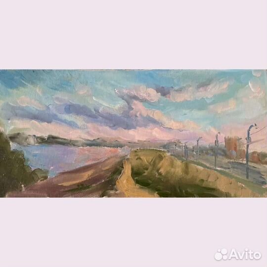 Интерьерная картина маслом пейзаж небо