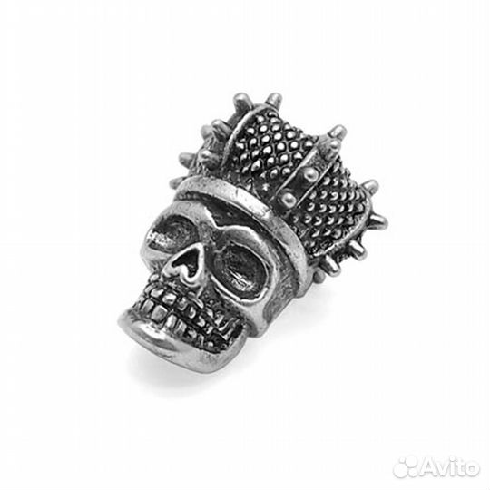 Бусина (серебро) Череп с короной PTB12S