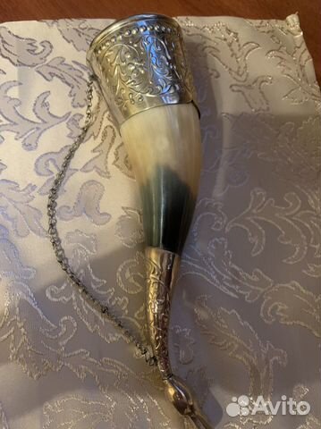 Рог для вина в мельхиоре