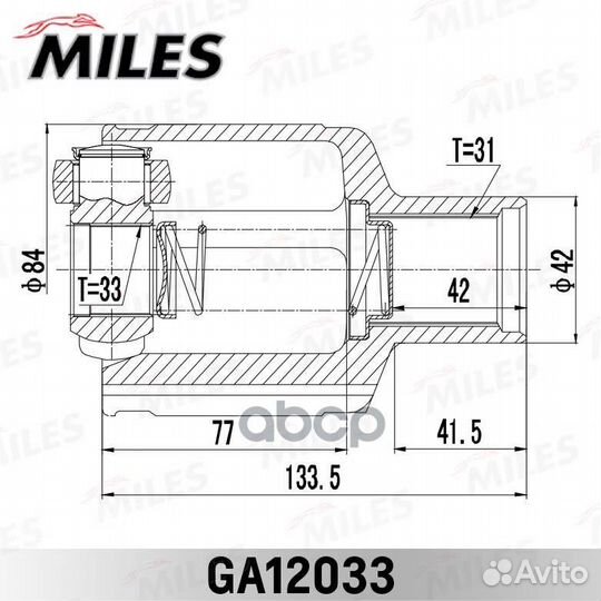 Miles ШРУС renault duster 2011- внутр правый