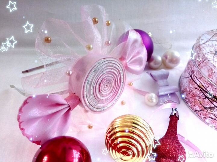 Ободки и заколки для костюма конфетки