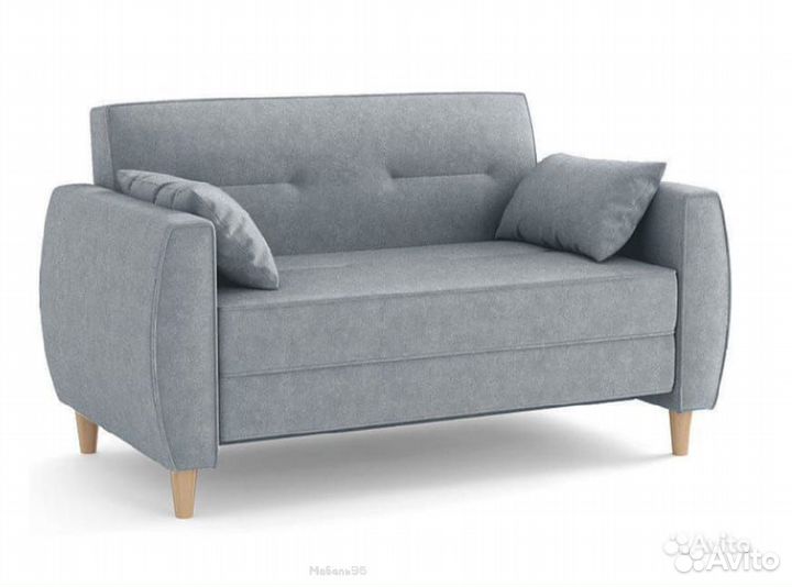 Диван-кровать Хэппи велюр велутто серебряный 52