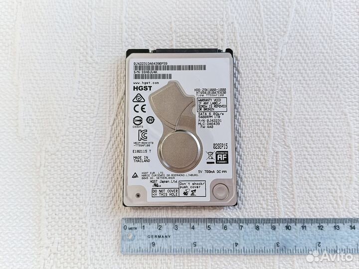 Внешний жёсткий диск HDD 1Тб hgst HTS541010A7E630