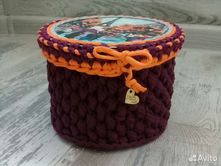 Вязаные корзинки