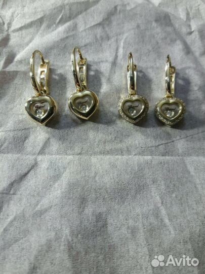 Золотые серьги Chopard бриллианты