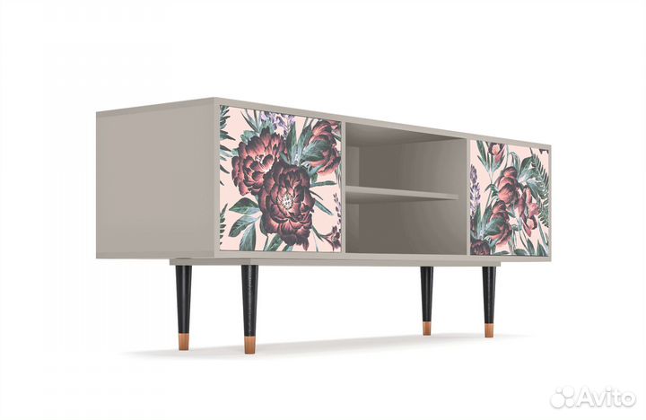 Тв-тумба T2 - Сатин - Peach Peonies