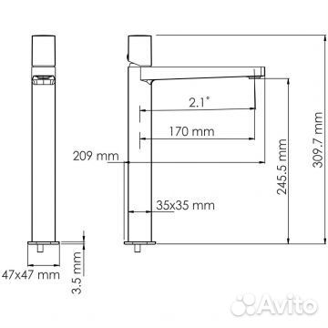 Смеситель для раковины Wasserkraft Saale 9503H бел