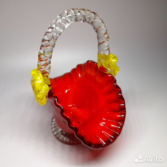 Винтажная вазочка Муранское цветное стекло