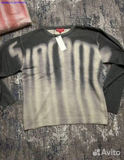 Свитер Supreme с размытой эмблемой