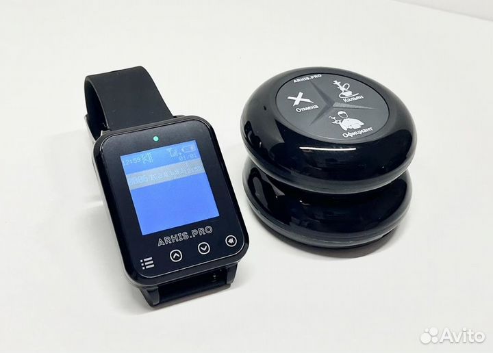 Влагозащищенные кнпока вызова и часы официанта