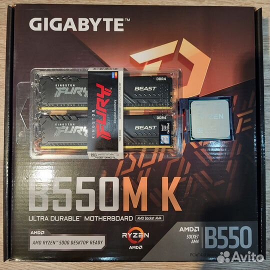 Мат плата gigabyte B550M K+Проц amdryzen5Pro4650G