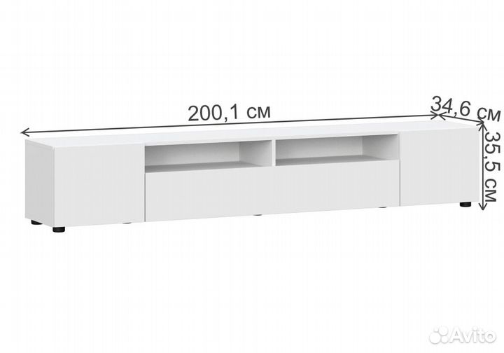 Тв-тумбы Валенсия белый текстурный