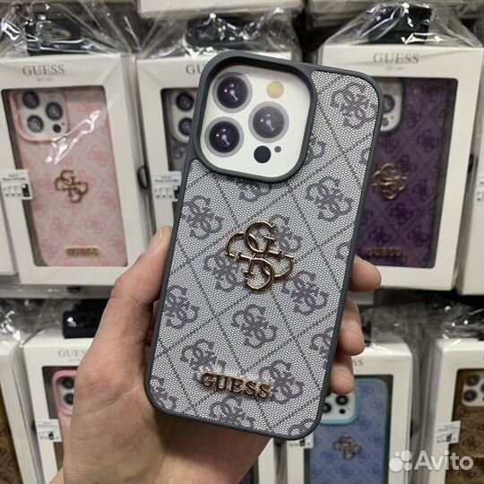 Чехол на iPhone Guess серый титан