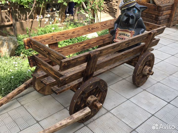 Телега декоративная для сада,усадьбы