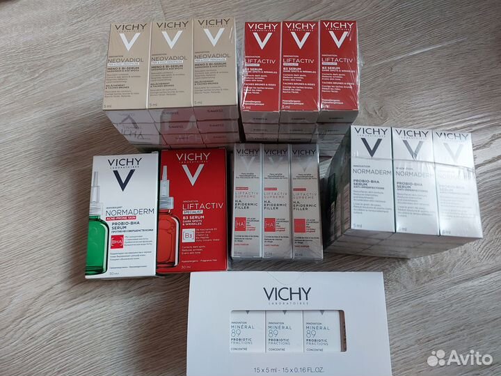 Vichy cыворотка, dercos шампуни, ампулы aminexil