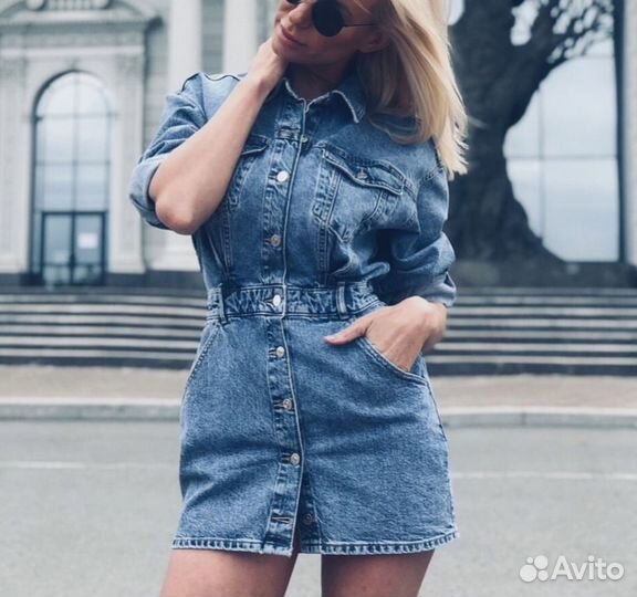 Джинсовое платье zara