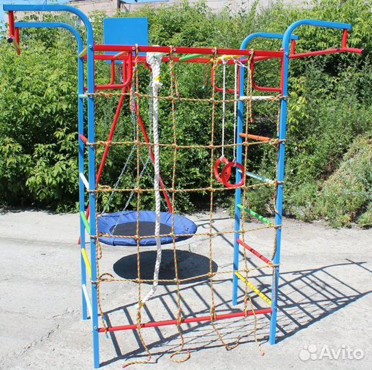 Уличный игровой комплекс plastep микро 3 с сеткой