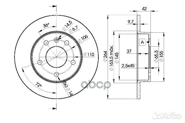 Диск торм.задн.Astra G H Meriva Zafira 78bd9