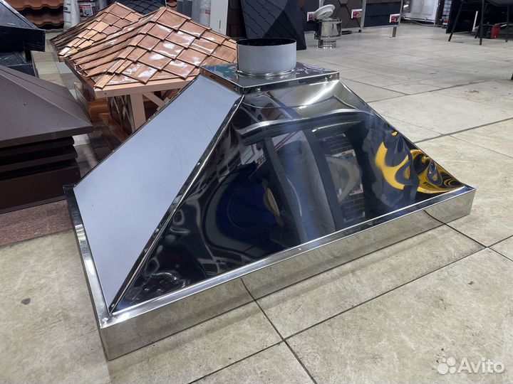 Зонт из нержавейки с жироуловителем 100*60mm цена