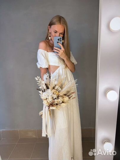 Букет невесты из сухоцветов и стаб-ых цветов