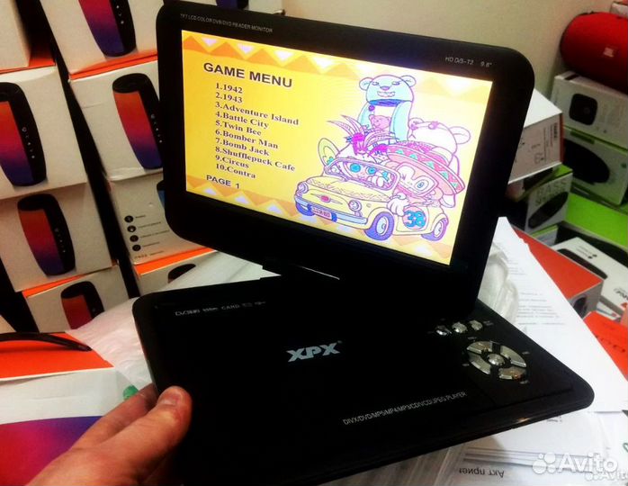 DVD Плеер + TV-Тюнер + Игры + Радио FM + Экран 360